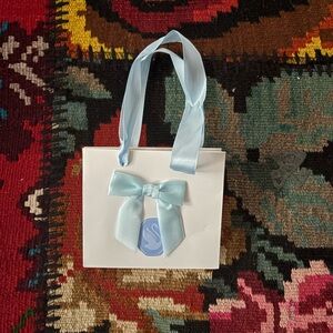 Swarovski White Gift Bag with Blue Ribbon